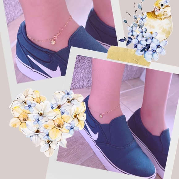 18K Real Saudi Gold Anklet 9”